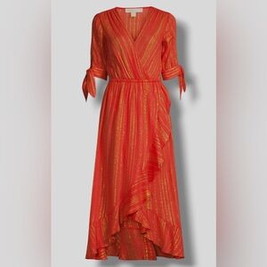Michael Kors Red and Gold Asymmetrical Dress